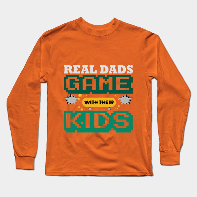 Gaming Day of Gamer Dad with their Kids Long Sleeve T-Shirt by Howtotails